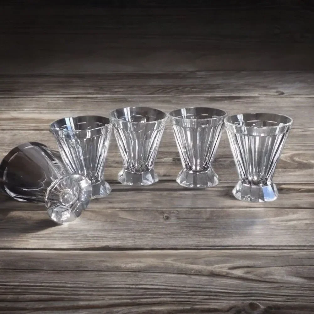 Val St Lambert Hafnia Cordial Liqueur Cocktail Glasses Set of 5 Mint 3.5